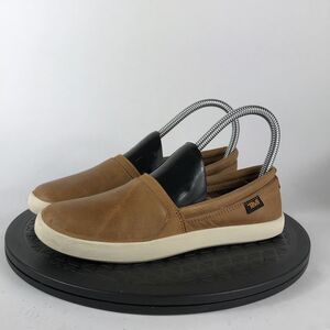 Teva Willow Brown Leather Flats Loafers Slip On 1017150 Women’s Size 5.5